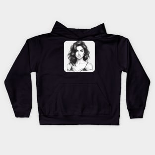 Pencil Sketch - Woman #1 Kids Hoodie